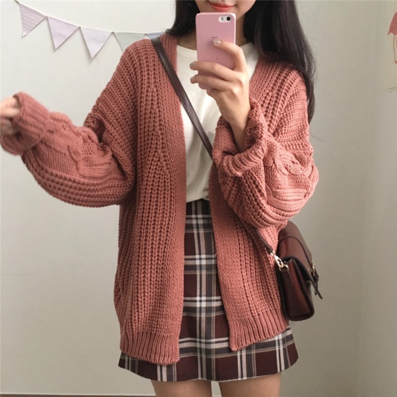 Title 2, Fashion Loose Thick Outer Wear Knitted Sweater ...