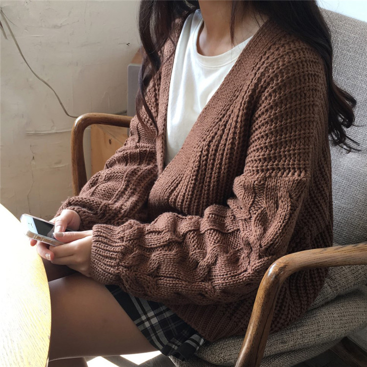 Title 8, Fashion Loose Thick Outer Wear Knitted Sweater ...