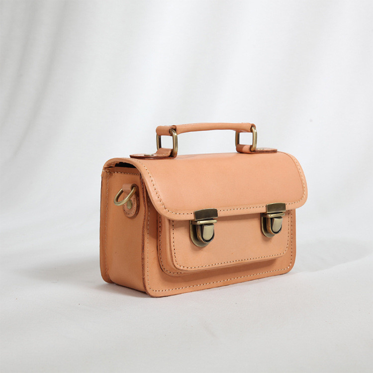 New Head Layer Cowhide Vegetable Tanned Leather Cambridge Bag