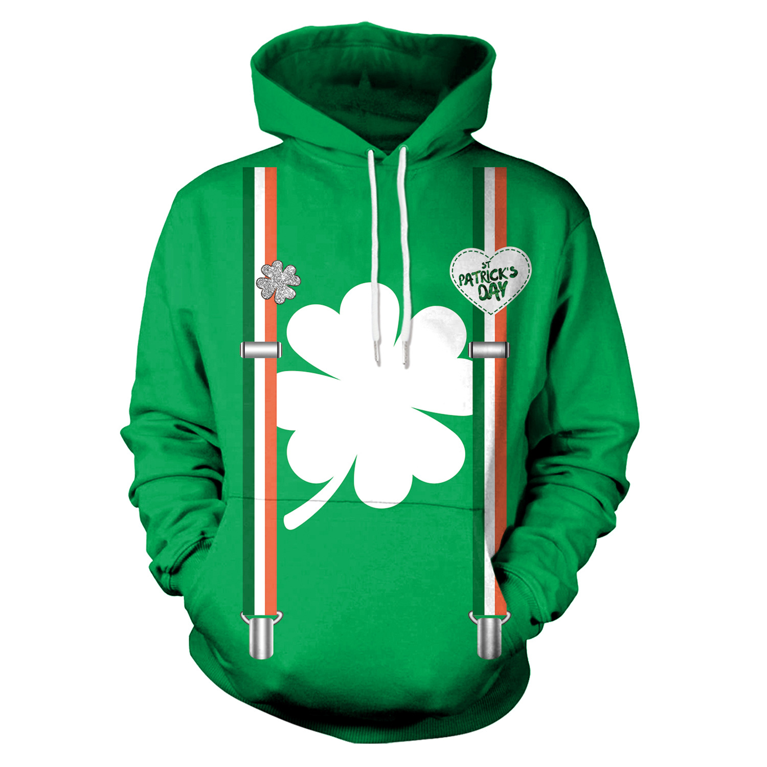Activities Festival Style Green Hat Festival Long-Sleeved Hooded Sweater Women