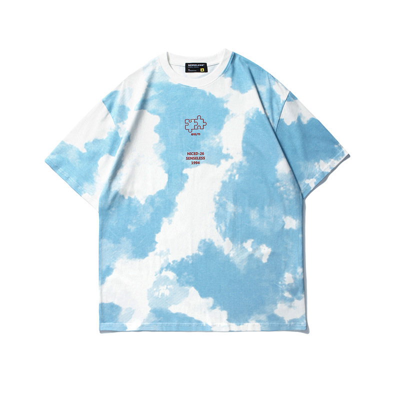 Fun Retro Printed Tie-dye Men's Short-sleeved T-shirt