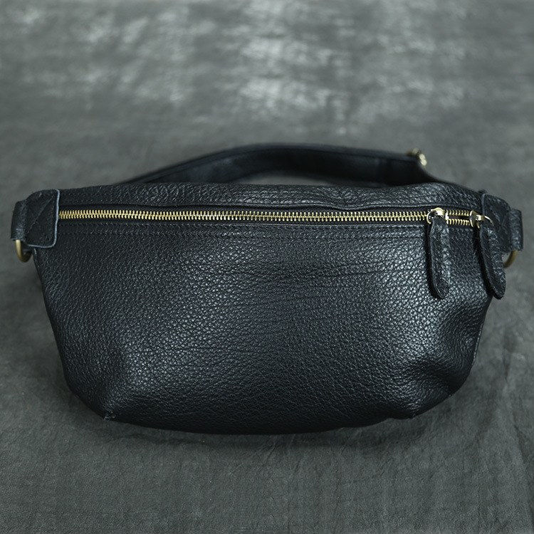 Summer Leather Retro Crazy Horse Leather Chest Bag