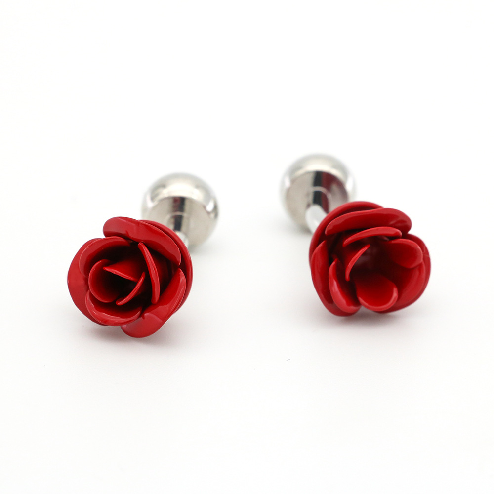 Rose Flower Cufflinks, picture 4 of 4
