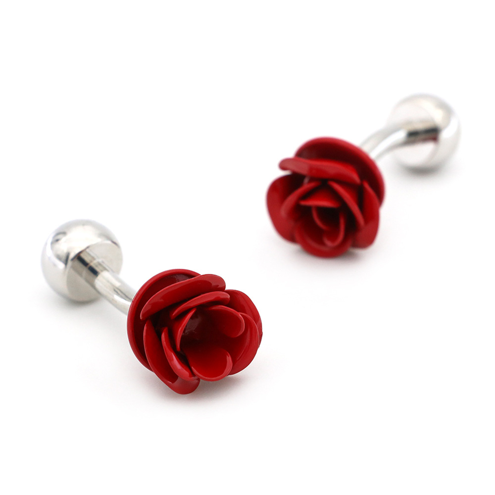 Rose Flower Cufflinks, picture 2 of 4