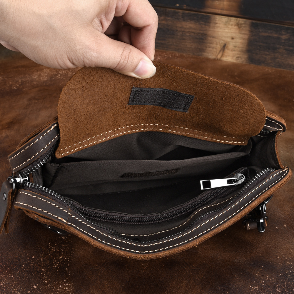 New Retro First Layer Cowhide Single Shoulder Messenger Bag — view 5