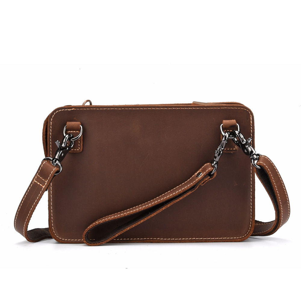 New Retro First Layer Cowhide Single Shoulder Messenger Bag — view 3