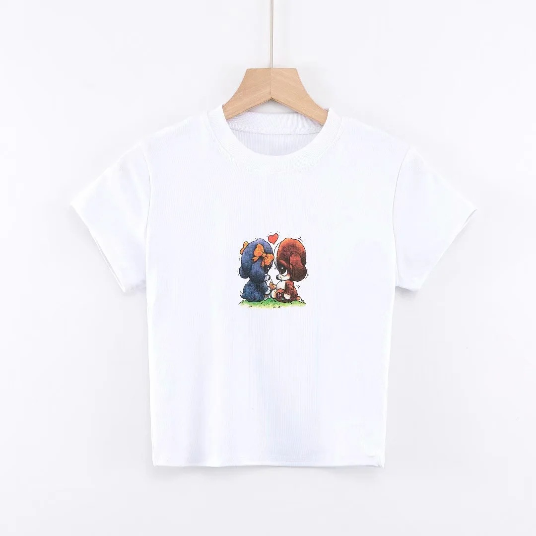 European And American Style Cowgirl Little Milk Dog Print