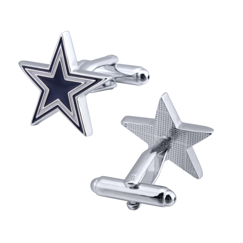 Blue and White Pentagram Cufflinks, picture 3 of 4