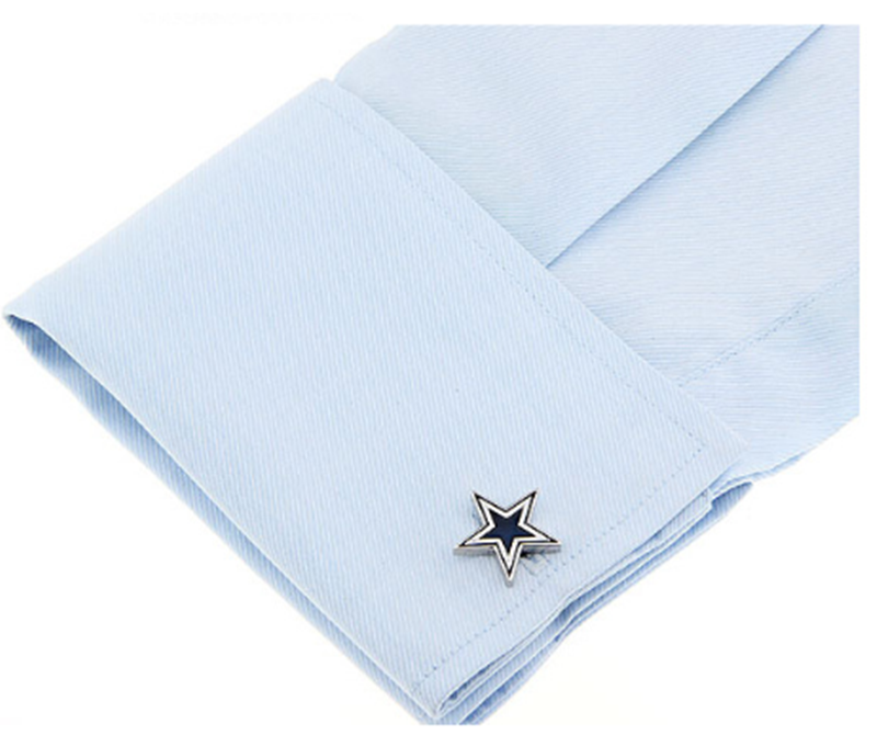 Blue and White Pentagram Cufflinks, picture 4 of 4