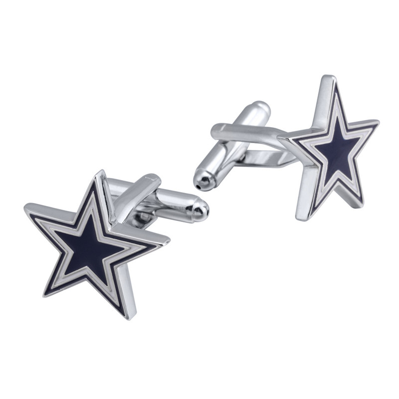 Blue and White Pentagram Cufflinks
