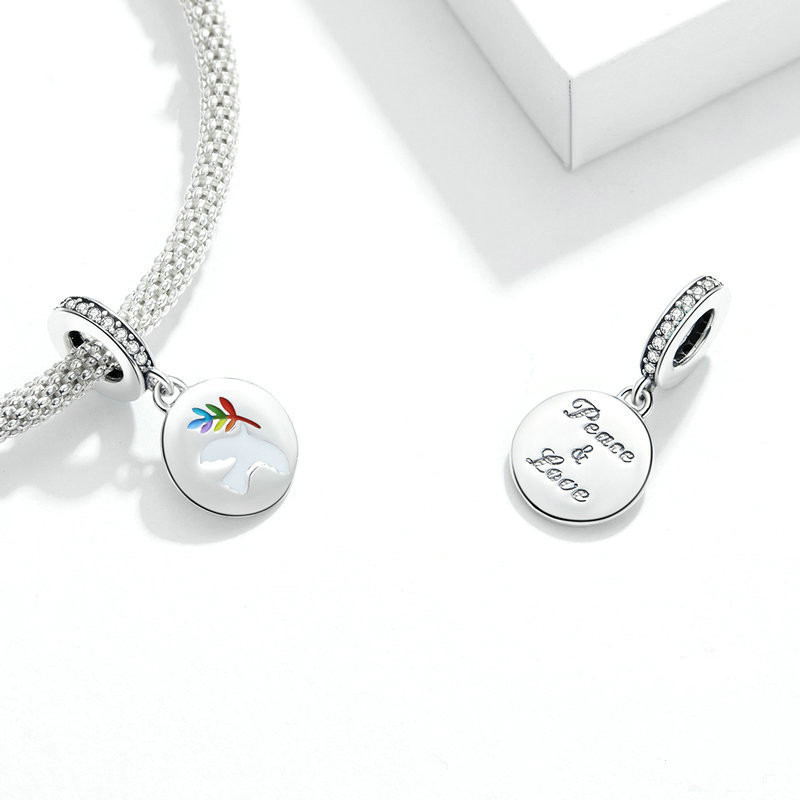 Peace Dove Bracelet Pigeon Wheat Ear Color Drop Oil Pendant Jewelry Accessories