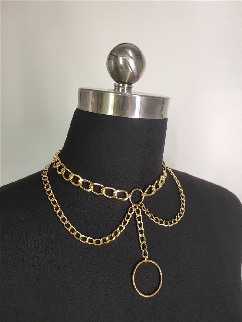 Ring Pendant Tassel Double Necklace Necklace