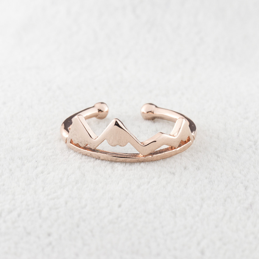 New Fashion Simple Mountain Ring Adjustable Three-color Ring