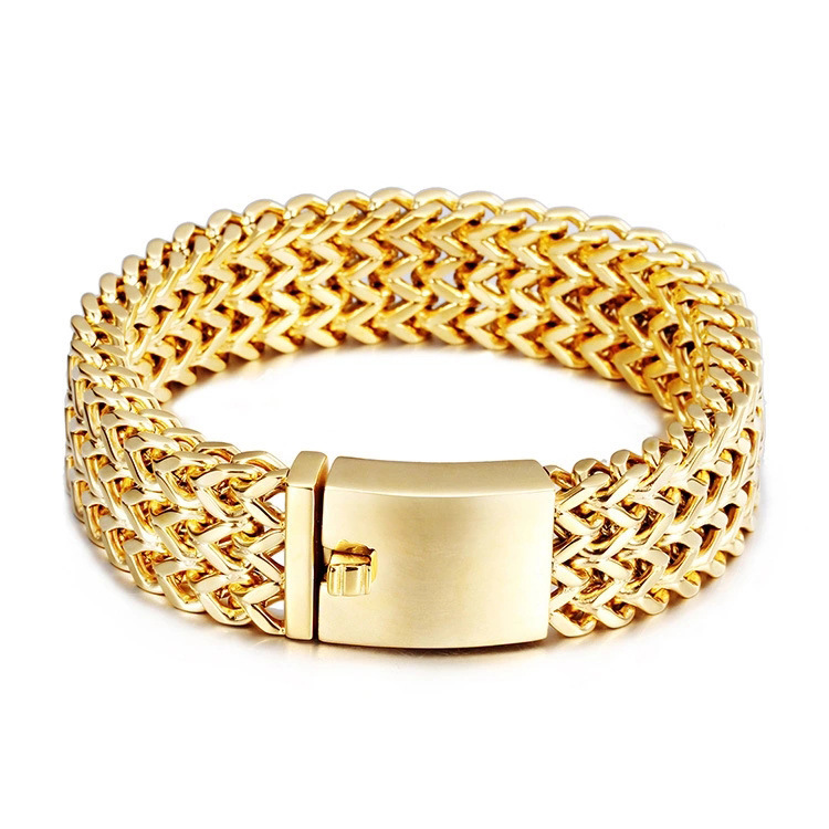 Titanium Steel Bracelet Simple, Stylish and Generous Plating 18K Gold