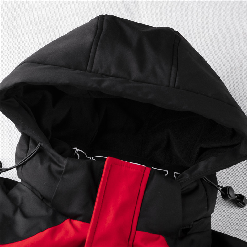 Casual Zip-up Cotton Suit With Solid Color Lapel And Cap