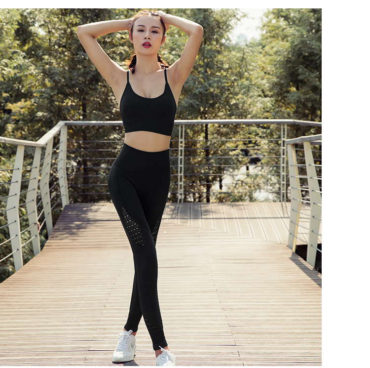 European And American Running Beauty Back Sports Bra Set