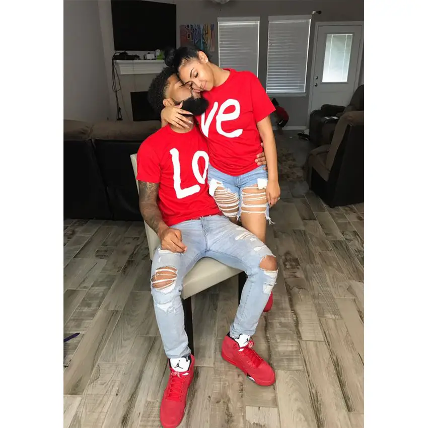 Hot Sale Loose Round Neck Casual Printing Couple T-shirt Women