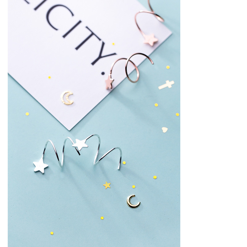 Wavy Five-pointed Star Sweet Star Earrings