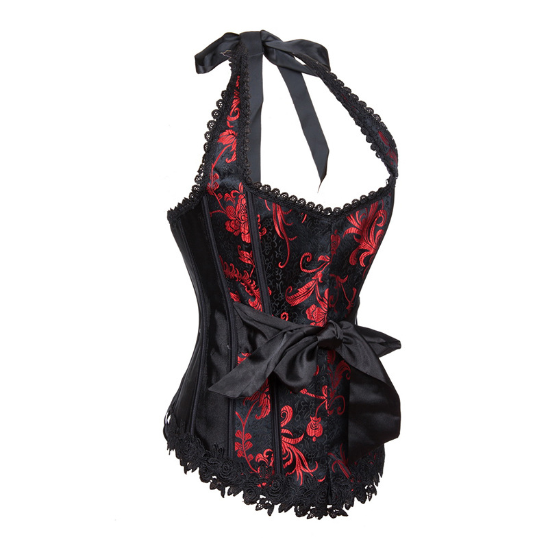 Title 4, Halter Jacquard Lace Bow Shaper Court Corset