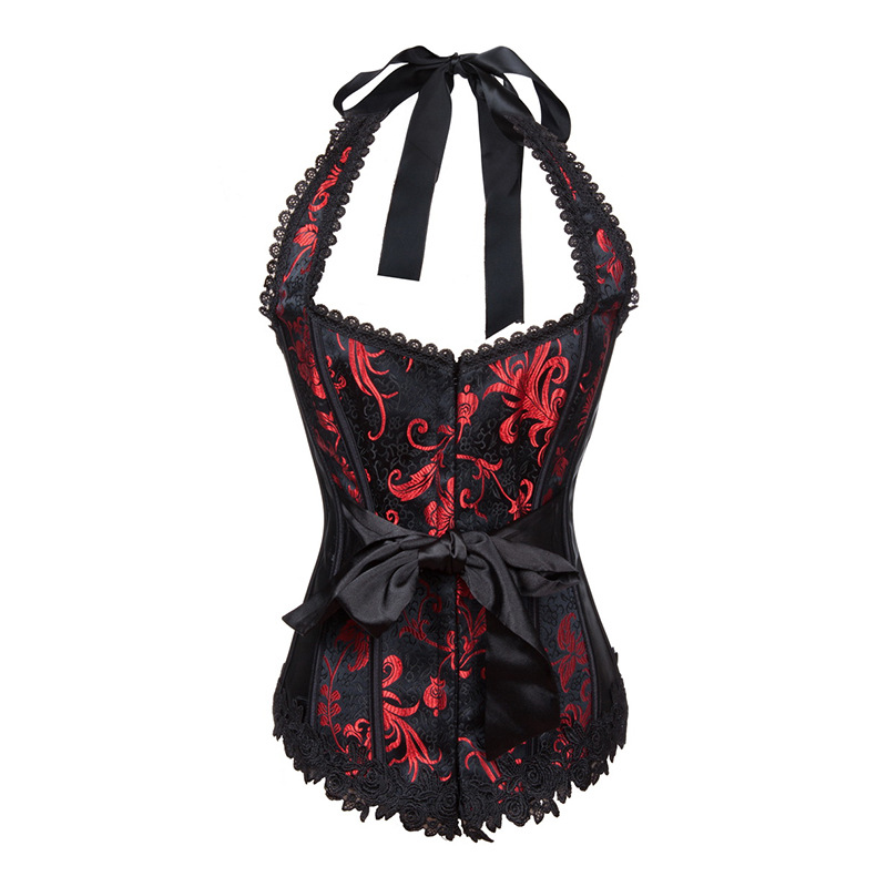 Title 5, Halter Jacquard Lace Bow Shaper Court Corset