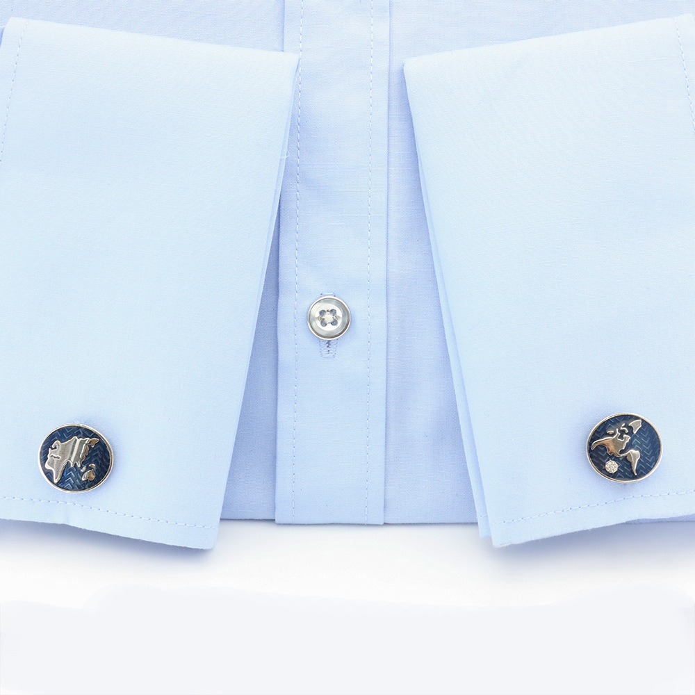 Vintage Cufflinks Men's French Cufflinks High Quality (Blue)