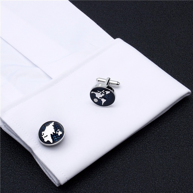 Vintage Cufflinks Men's French Cufflinks High Quality (Blue)