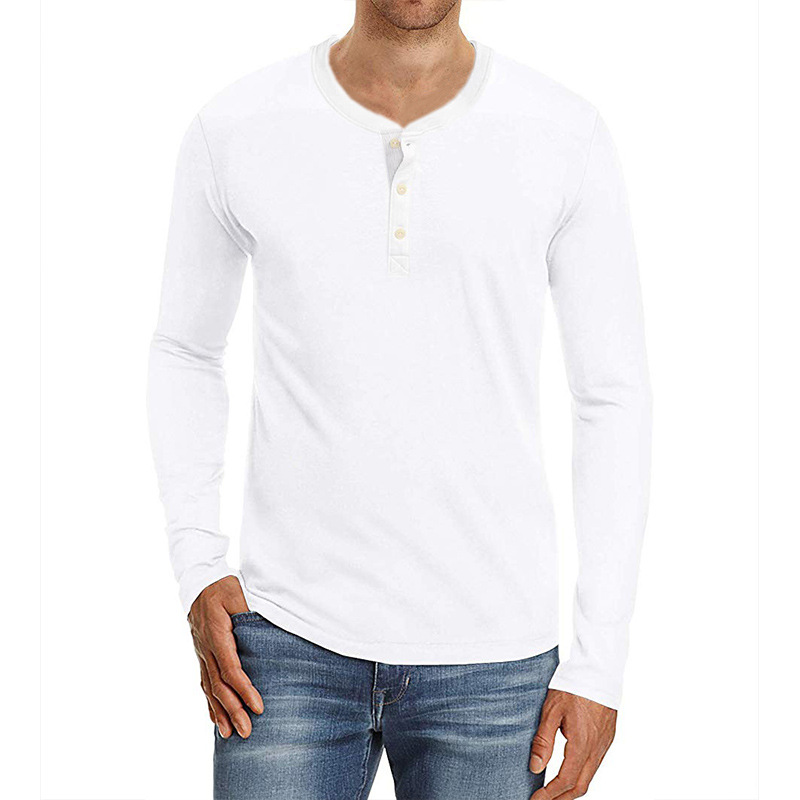 Large Size Men's European And American Long Sleeved Round Neck  T Shirt