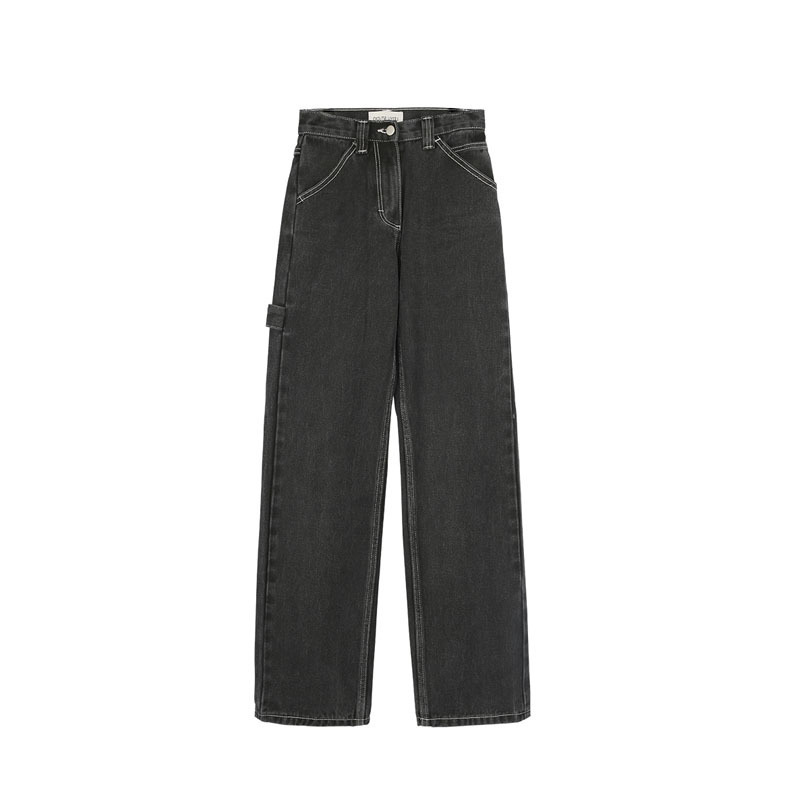 New High-Waist Mopping Cargo Wide-Leg Pants