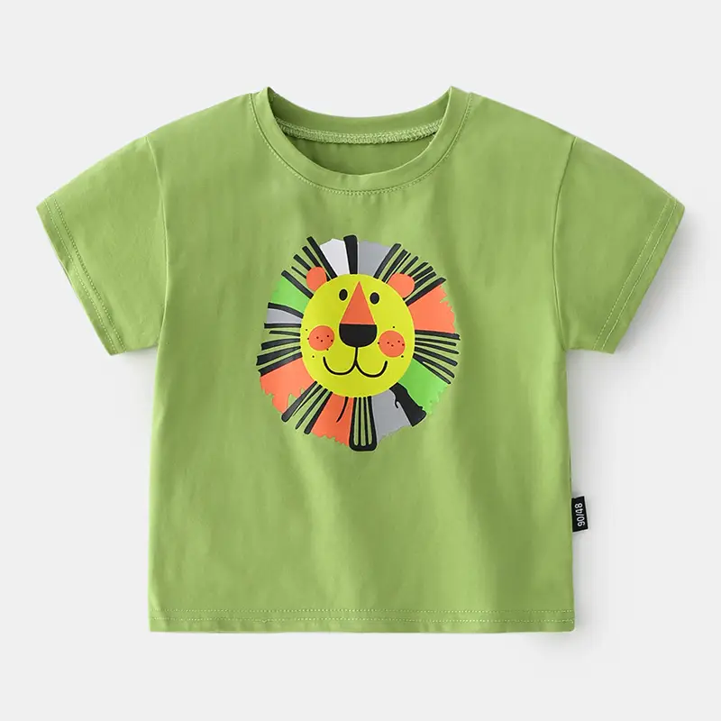 New Small and Medium-Sized Children's Baby Shirt Round Neck Half Sleeve