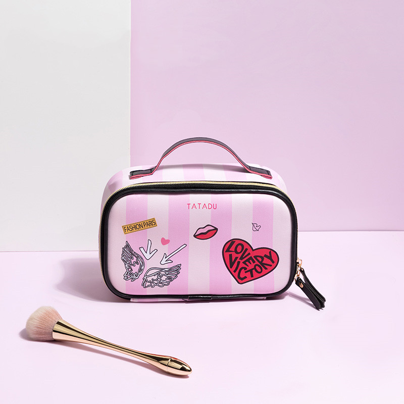 Title 3, Female Heart Cosmetic Bag Female Portable Stora...