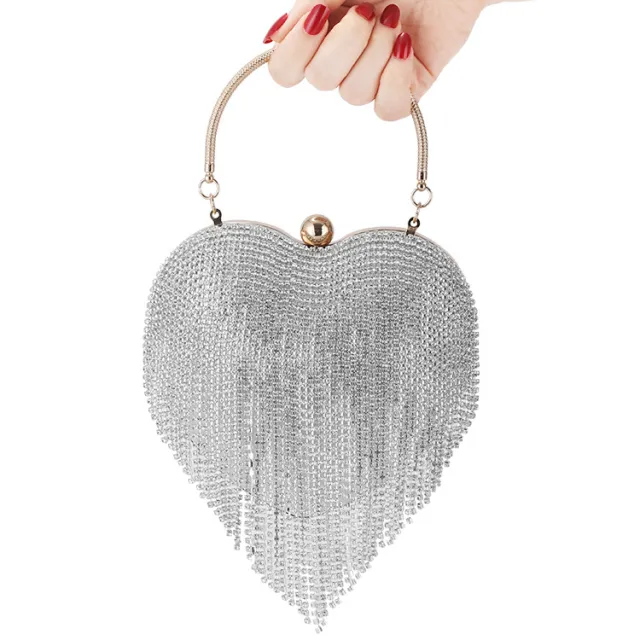 Diamond studded Dinner Bag Ladies Clutch Silver - Shop at LoveMi
