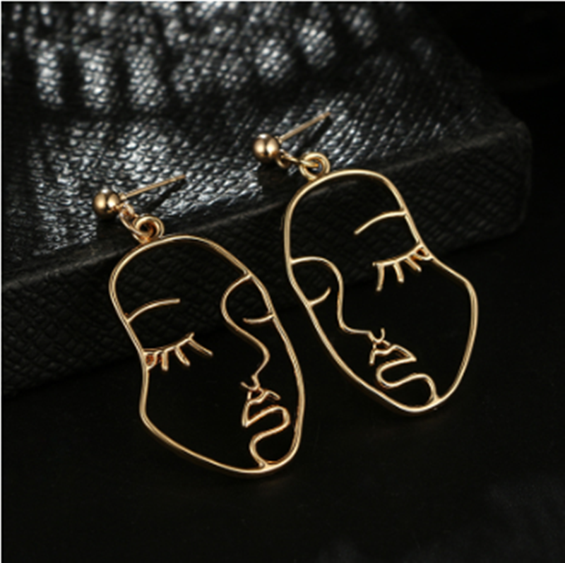 Fashion Creative Face Earrings Diamond-studded Children