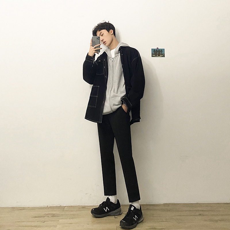 Fall Collection Open-collar Denim Jacket