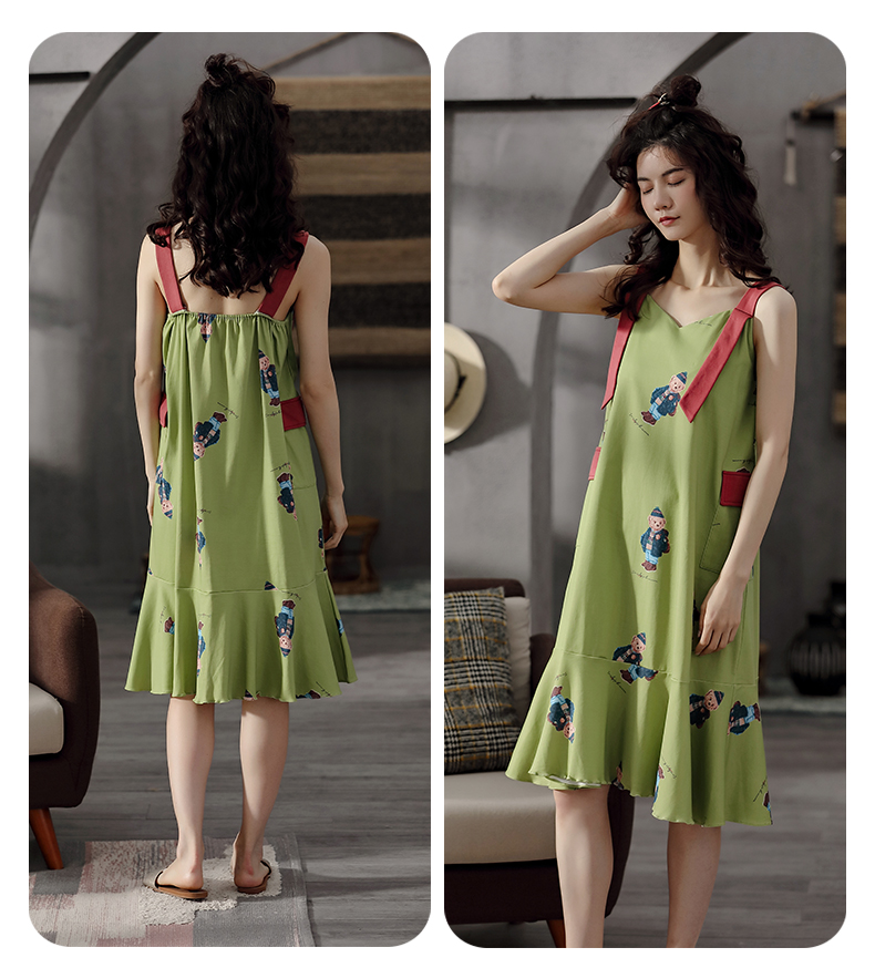 Title 3, Summer Korean Fresh Cotton Pajamas Without Unde...