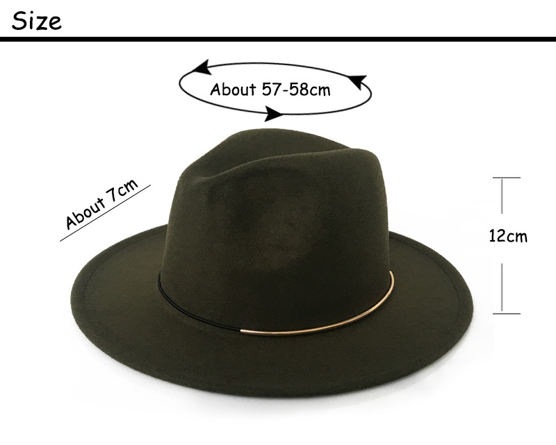Women's Trendy Hats Gold Buckle Jazz Hat — foto 6