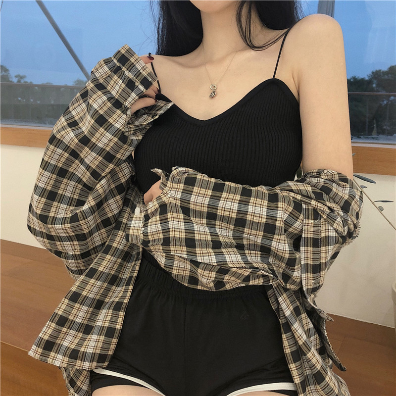 Women's Simple Solid Color Knitted Camisole Vest