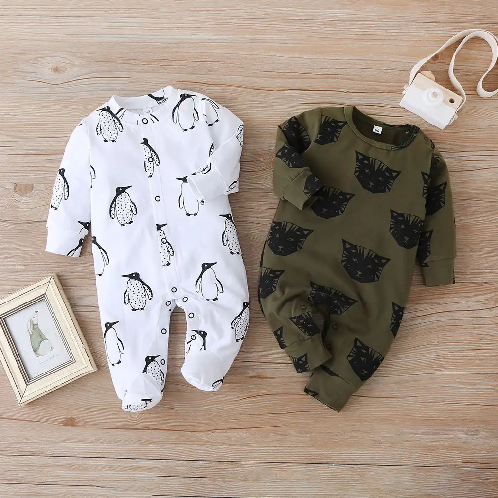Infant Long-Sleeve Footed One-Piece Jumpsuit