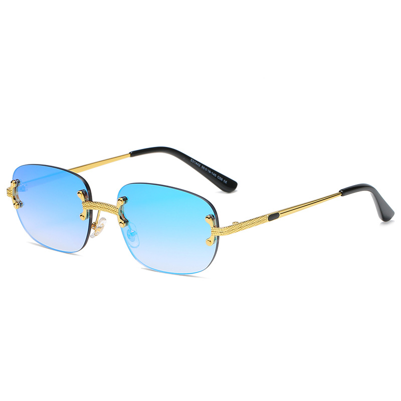 Title 2, Metal Frameless Square Color Film Sunglasses