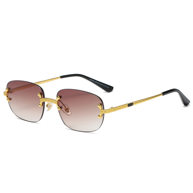 Title 4, Metal Frameless Square Color Film Sunglasses