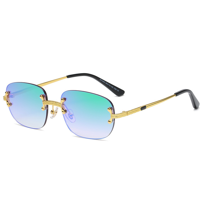 Title 5, Metal Frameless Square Color Film Sunglasses