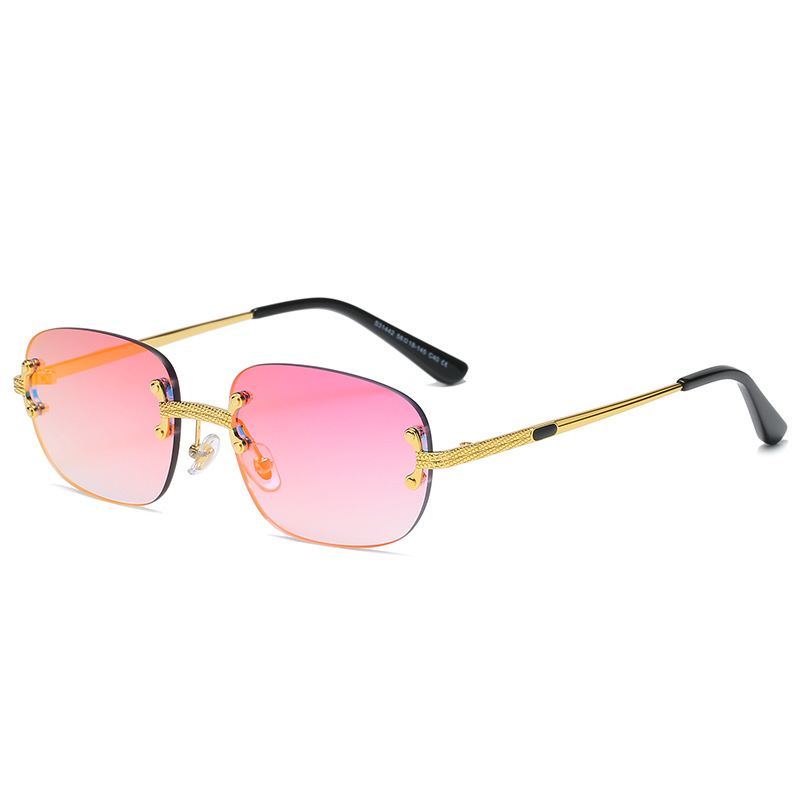 Title 6, Metal Frameless Square Color Film Sunglasses