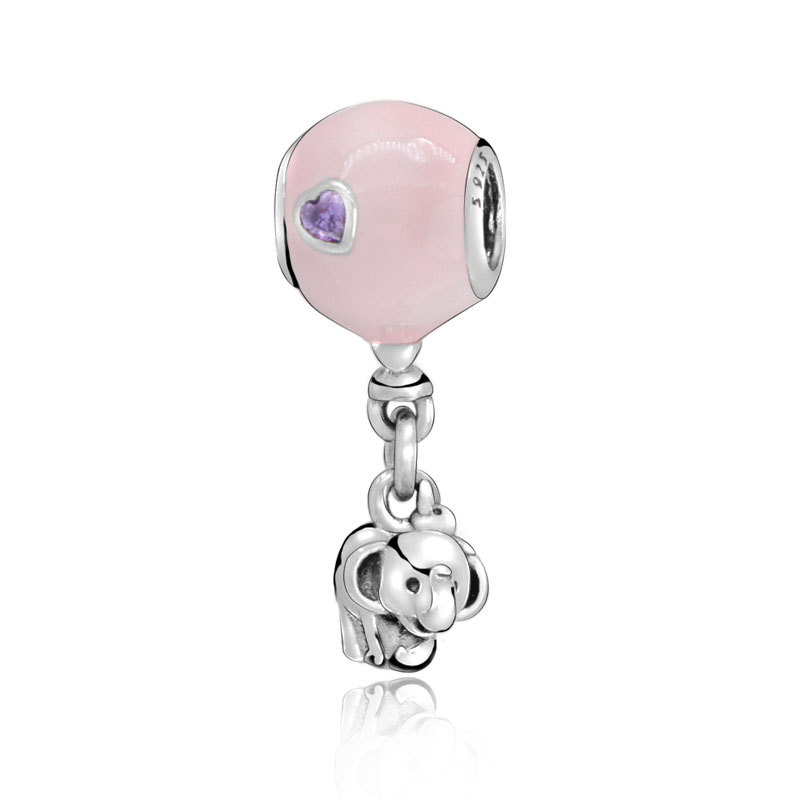 Sterling Silver Bracelet Necklace Pendant Love Glass Beads Diamond Beads