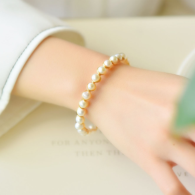 Pearl Bracelet Ladies 14K Gold Plated Mother's Day Gift