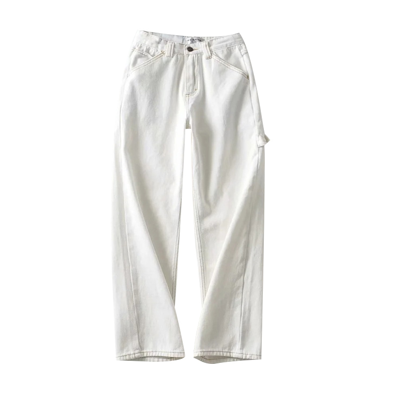 Jeans Women's High Waist Loose Drape Personality Straight Leg Mopping Pants