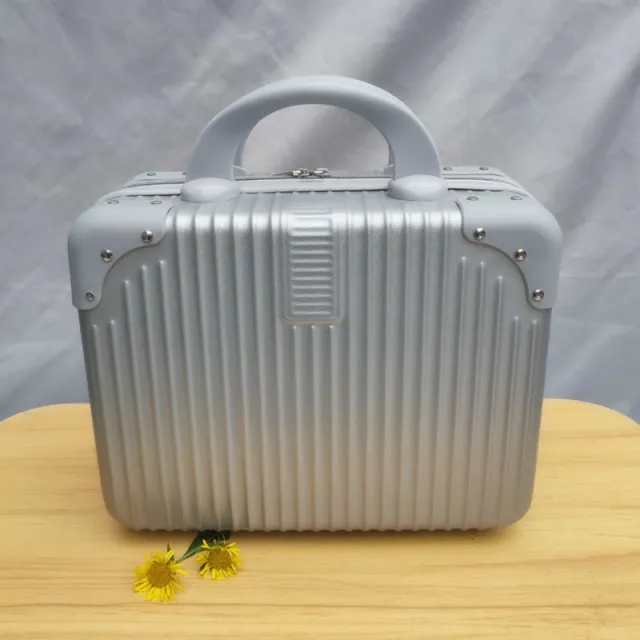 Mini Suitcase 14 Inches Mini Cosmetic Case For Women Silver - Shop at LoveMi