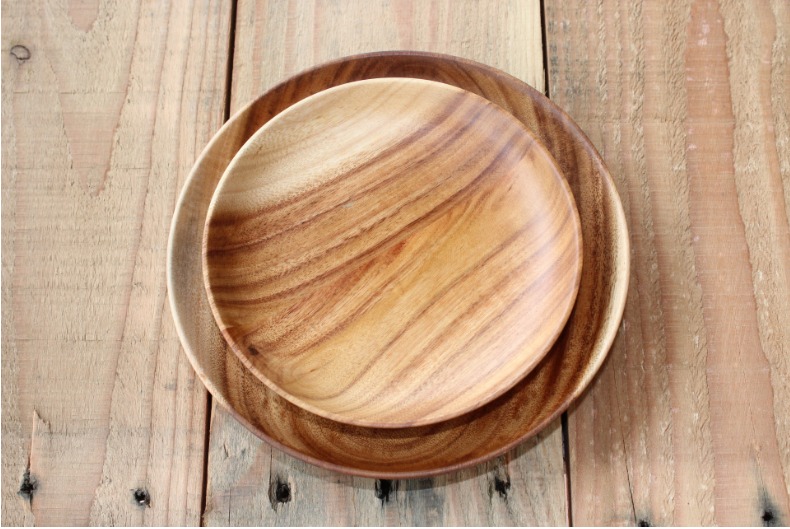Solid Wood, Whole Wood Dish, Acacia Fruit Plate And Tableware