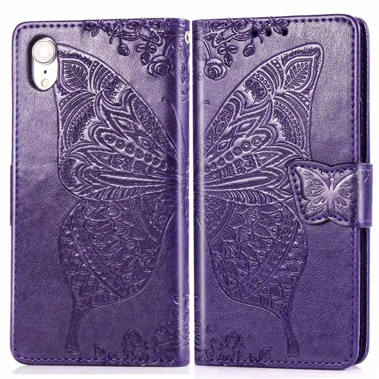 Butterfly Three-dimensional Embossed Card Flip Phone Case Leather Case