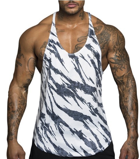 Men's Fitness Slim Quick-drying Sports Training Printed Vest