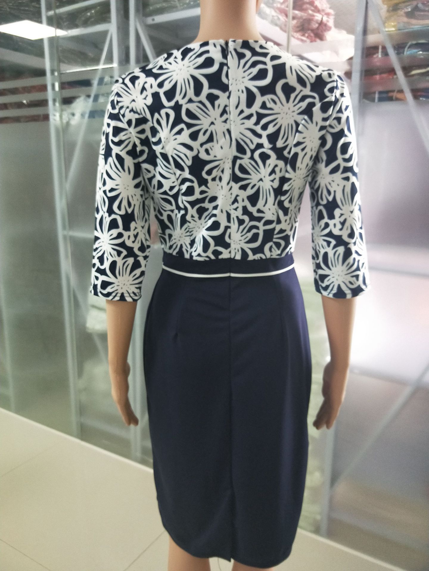 African Plus Size Print Stitching Fake Two-piece Dress