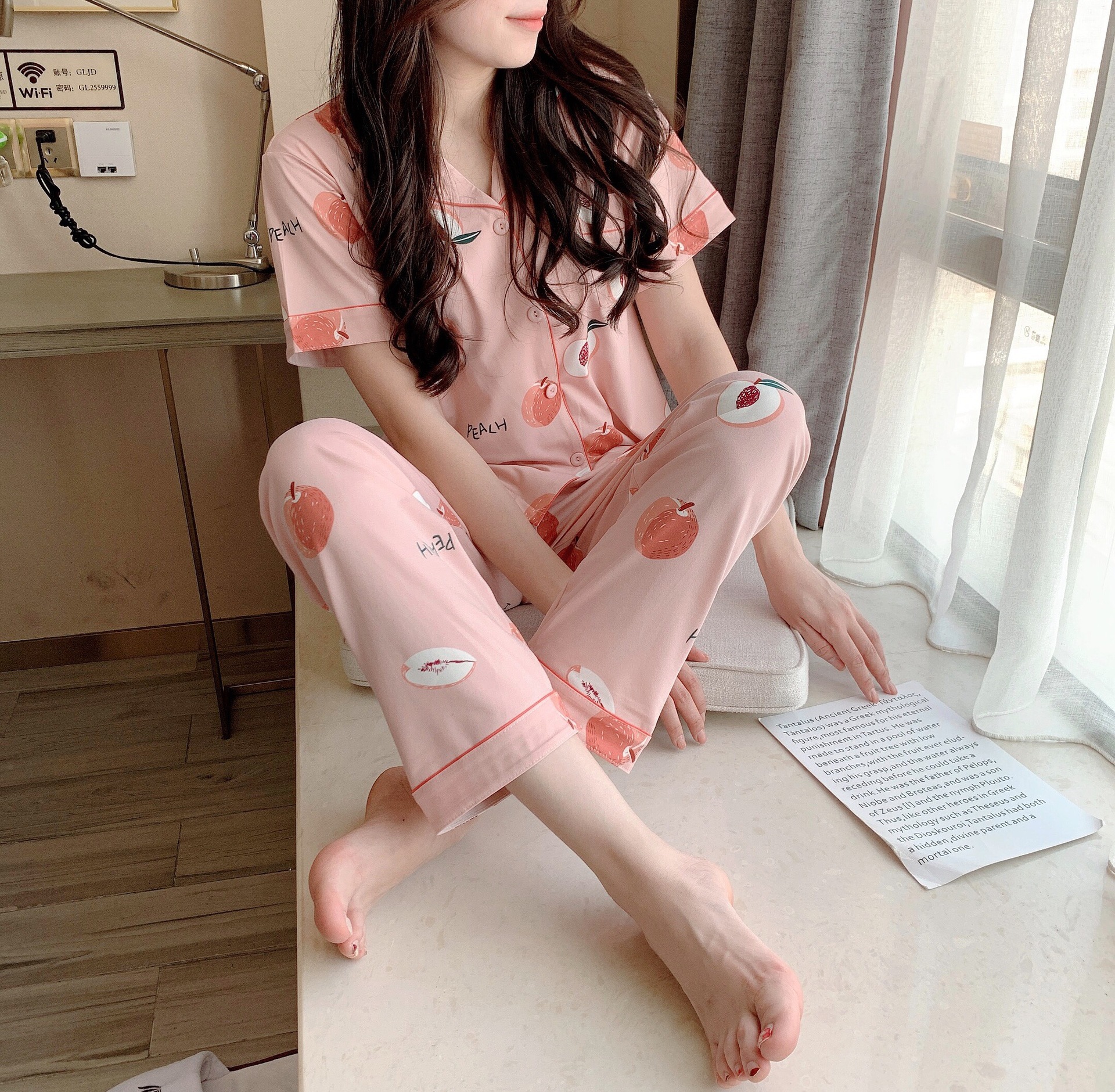 Title 9, Short-Sleeved Trousers Cardigan Pajamas Home Se...